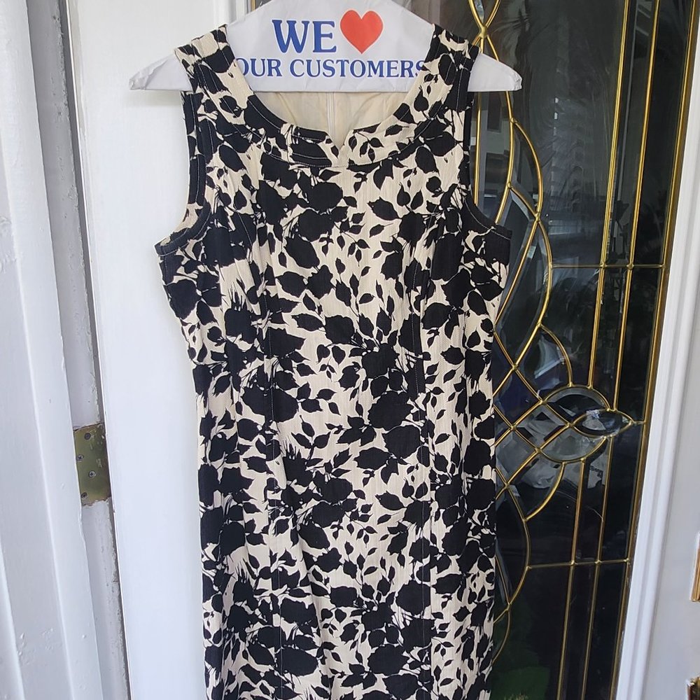 Black and Ivory Print Dress